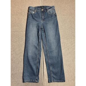 Silver Jeans Co Cara Girls Jeans Size 14 Medium Wash Wide Straight Leg Denim